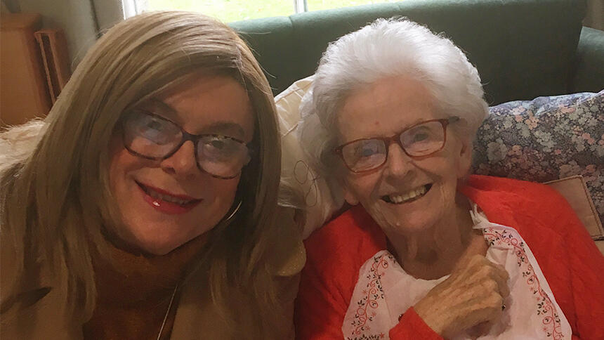 Kay Lomas with Jackie