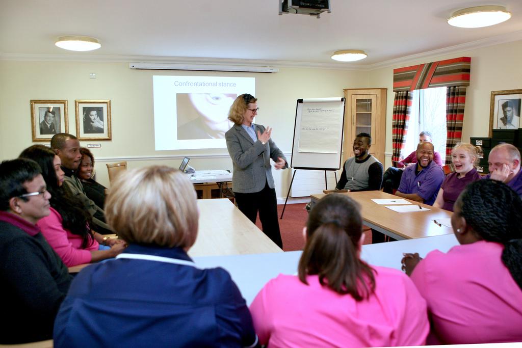 A training session for care home staff