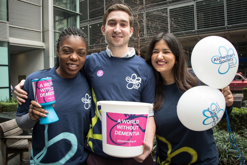 Three volunteers raising money for Alzheimer's Society
