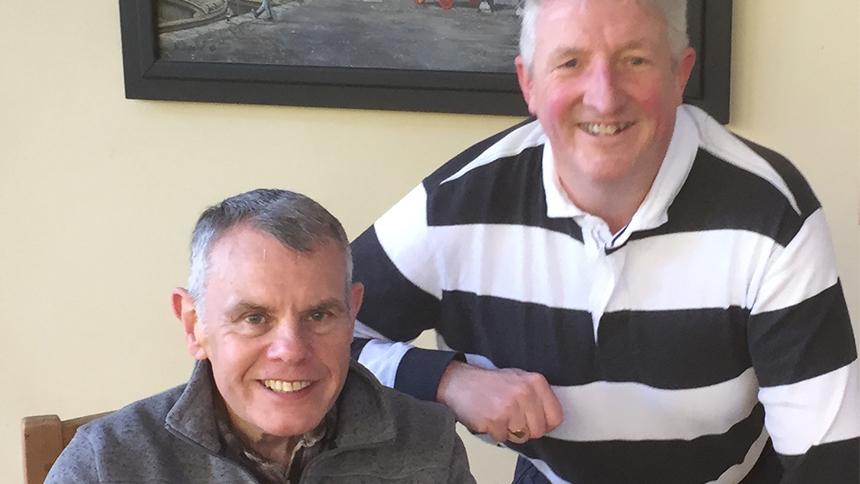 Side by Side volunteer Paul Eatwell with Wayne Smith