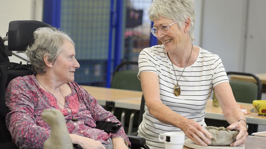 Wabi Sabi Pottery Group members making pots
