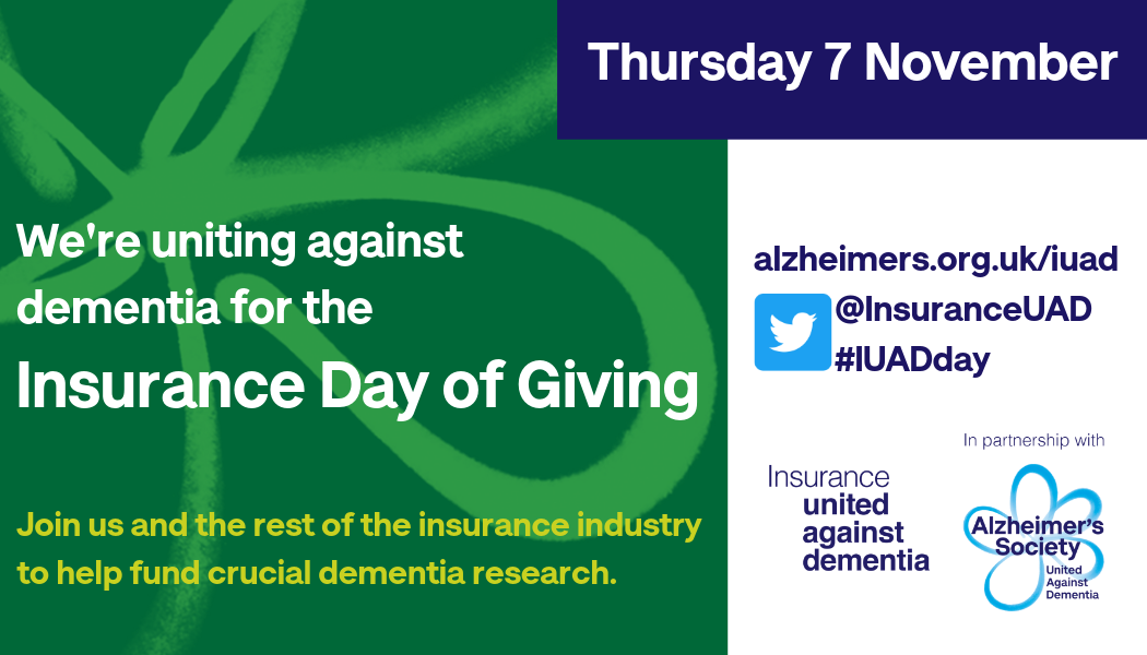 We're uniting against dementia for the Insurance Day of Giving on 7 November