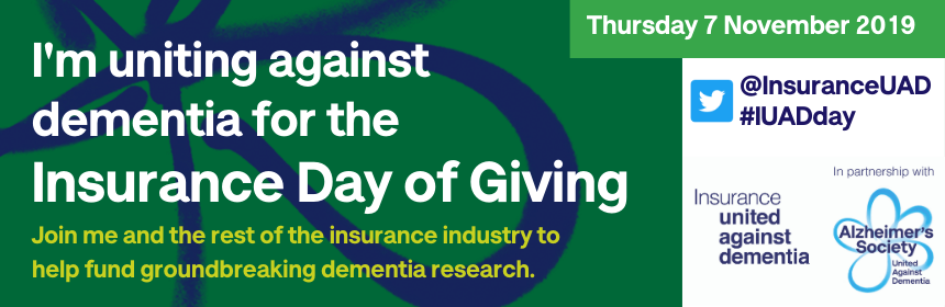 I'm uniting against dementia for the Insurance Day of Giving on 7 November