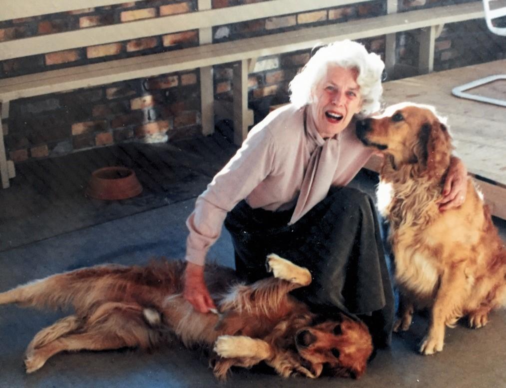 Simon's mother with dogs