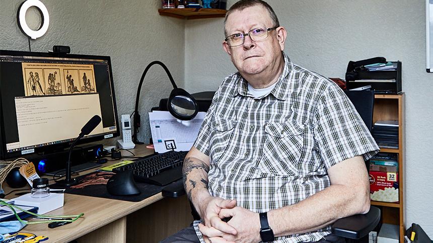 Pete Middleton sat at his computer.