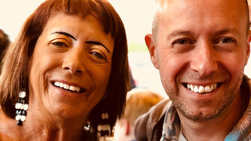 Jamie Greaves and his mum