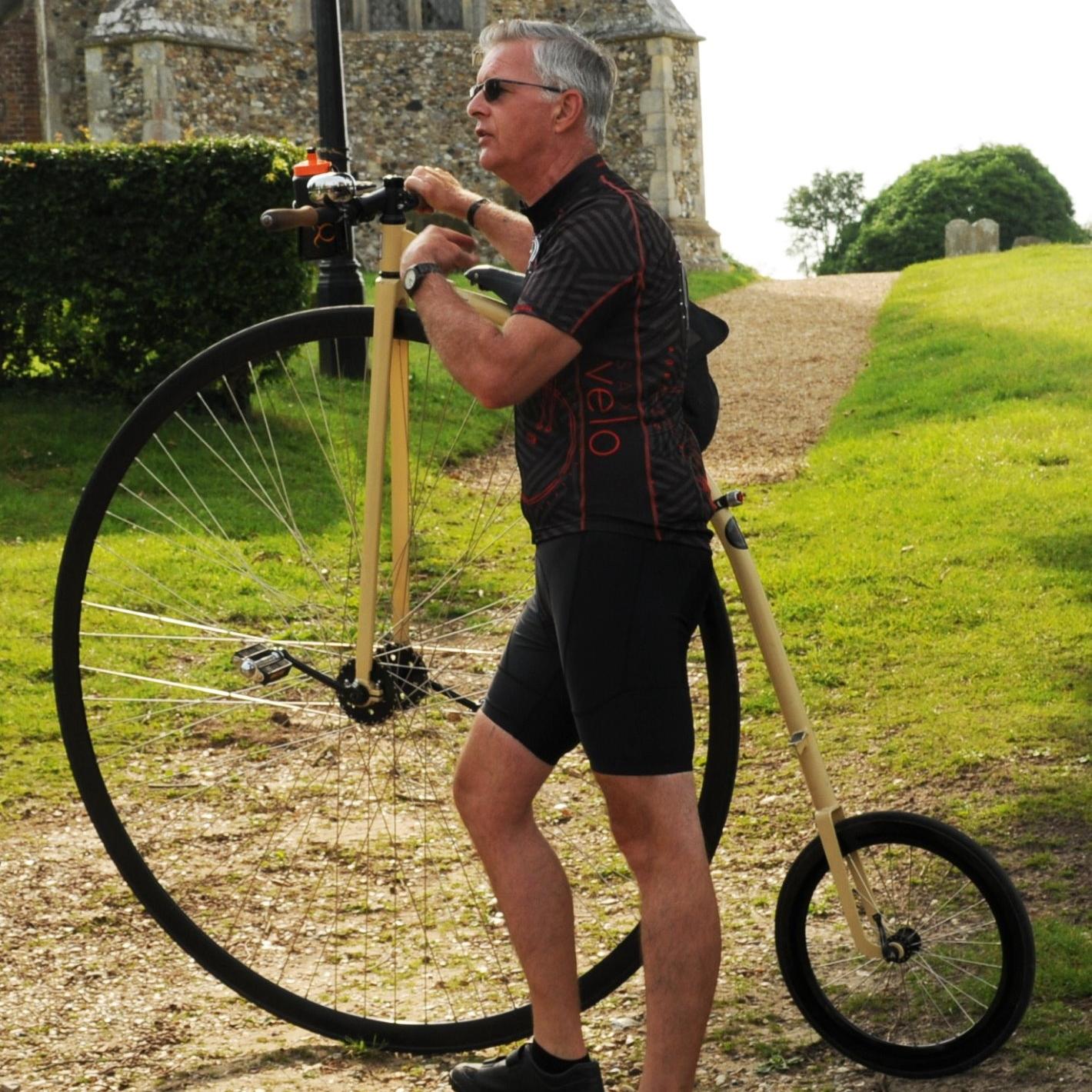 Peter with a Penny Farthing bike 