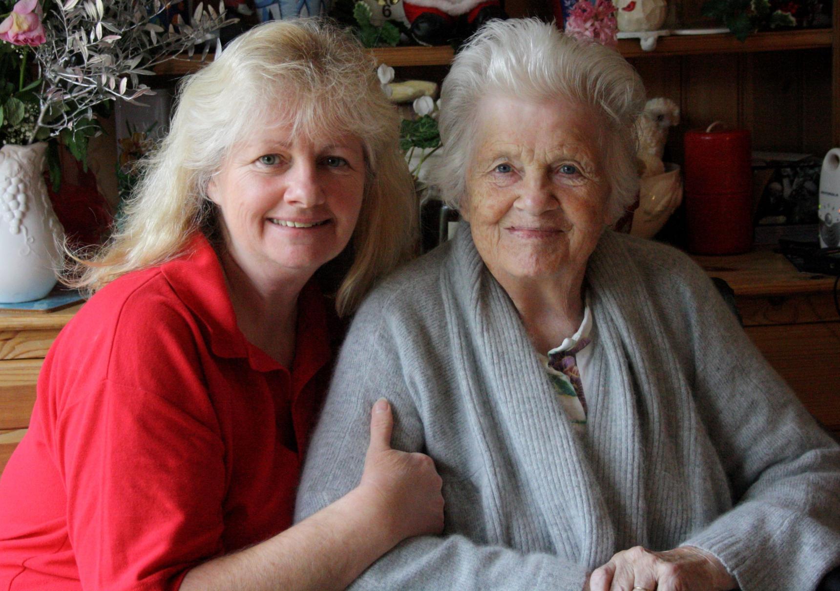 Jane with her mum, Ella
