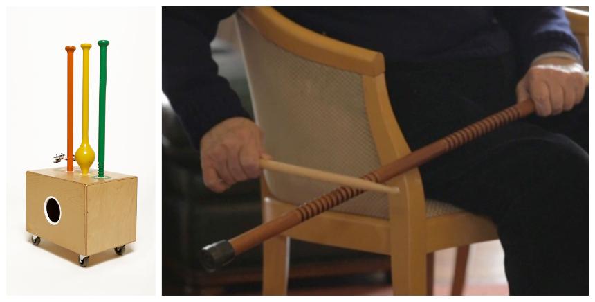 Two innovative designs of musical instruments for care home residents