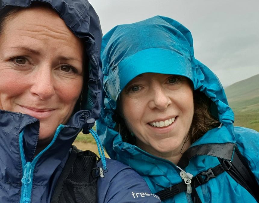 Julie and Karen taking a selfie while on a trek for Alzheimer's Society