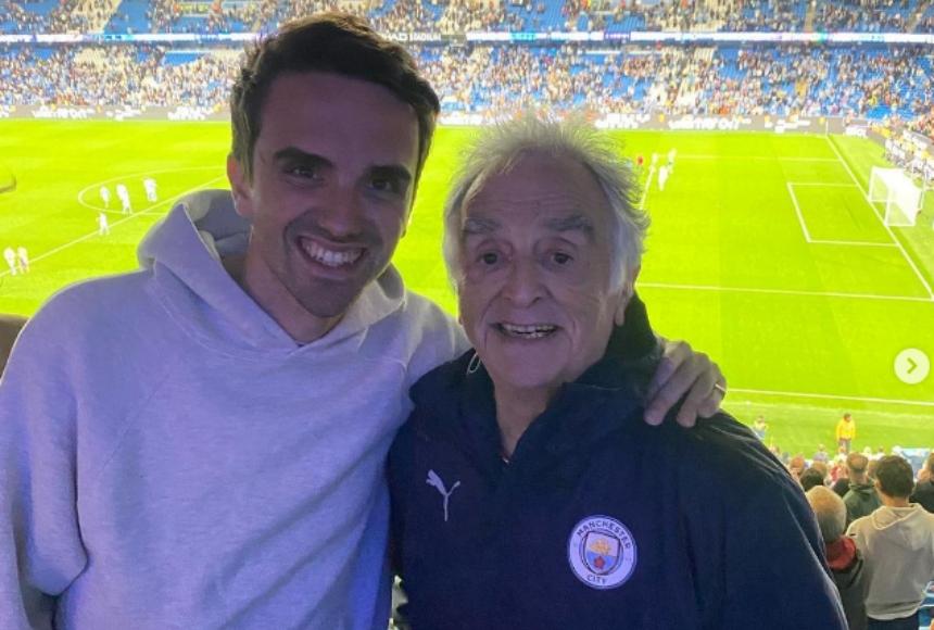 Charlie and Barry at a football match