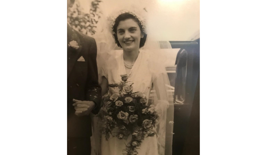 An old photograph of Hazel's mother on her wedding day