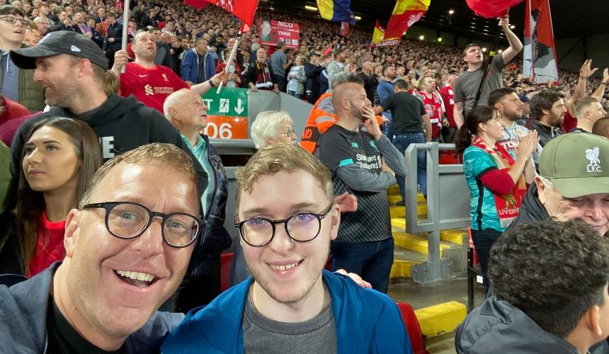 Alan and his son at Anfield