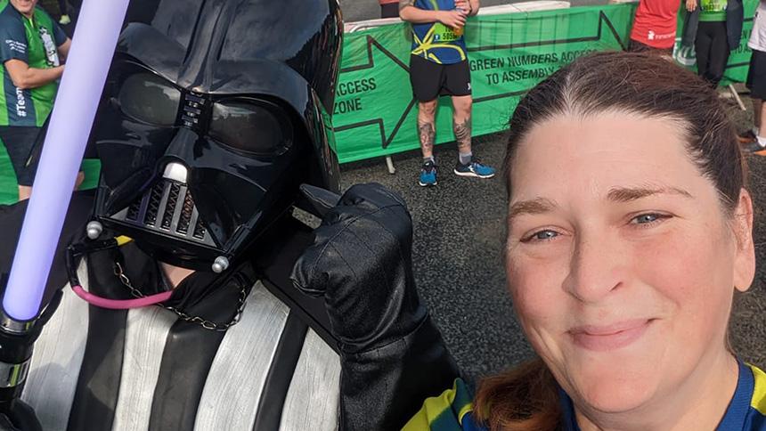 Melissa Young meets Darth Vader at the Great North Run