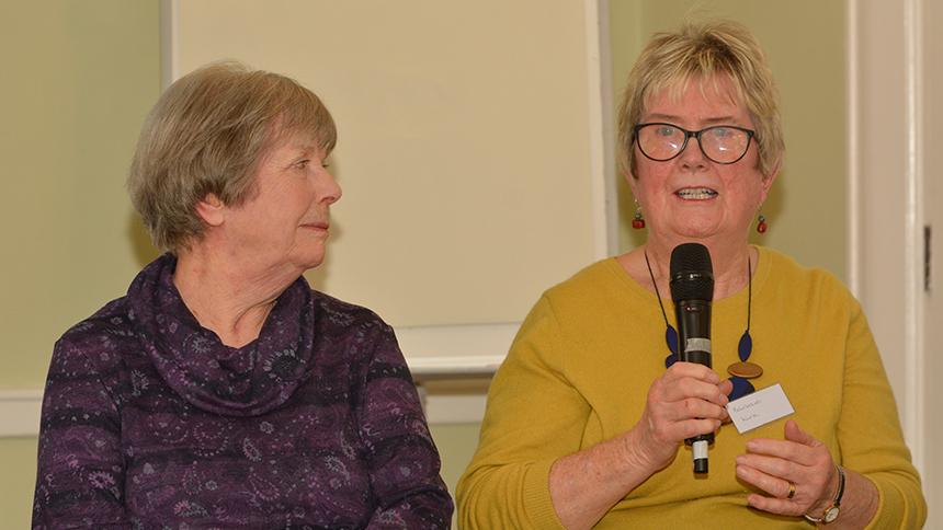 Barbara Kirk (right) and Angela (left)