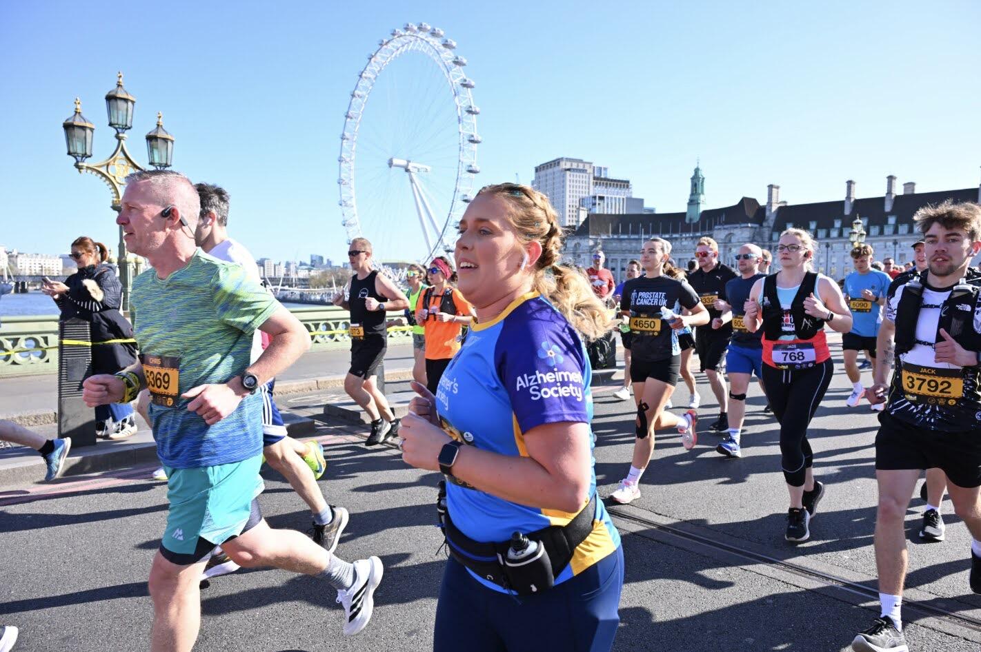 Shannon running for Alzheimer's Society in London.