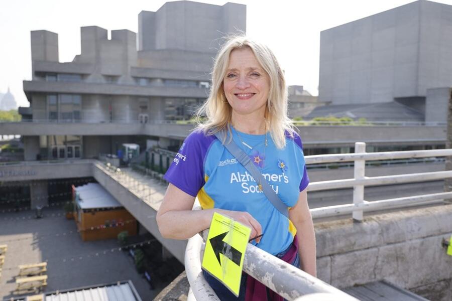 Anne-Marie Duff in front of London's Southbank Centre for Trek26