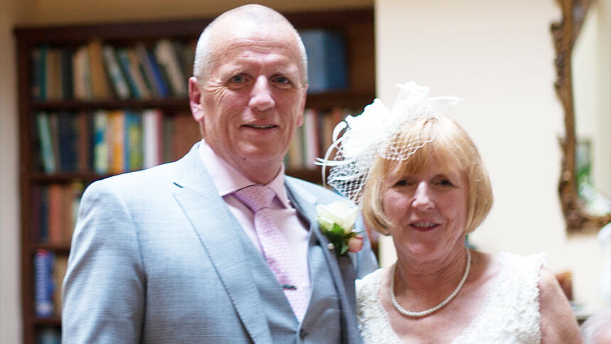 Terry and Jen on their wedding day