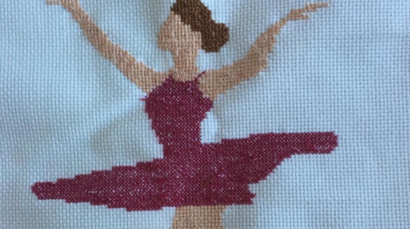 Keith Day's cross stitch of a ballerina