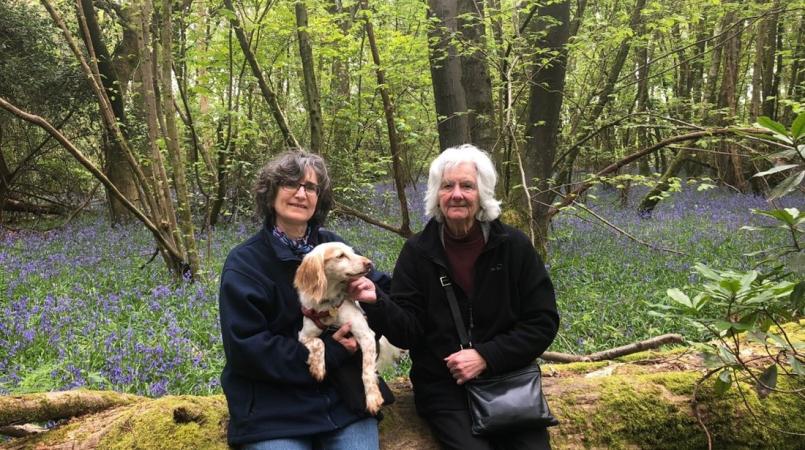  Catherine and her dog Daisy, and her mother Anne