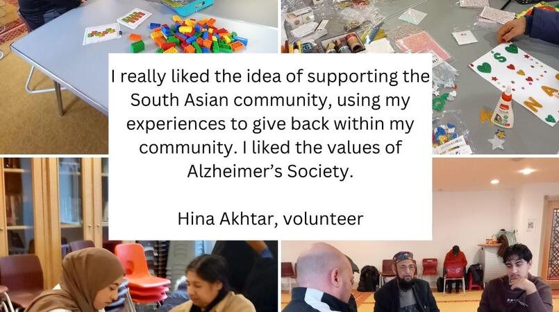 Four photos showing people at the Project Sahara cafe in Manchester