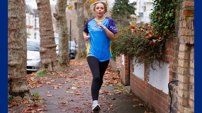 Claire, Alzheimer's Society event runner outside training