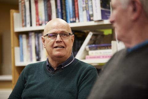 A man with dementia at work