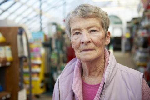 Woman in a pink jacket