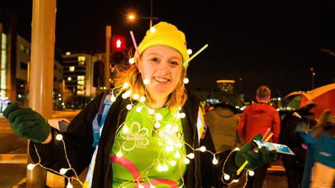 Glow volunteer with fairy lights