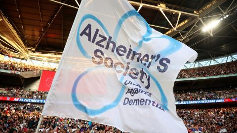 Alzheimer's Society flag at Wembley