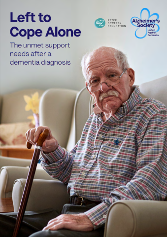 The cover of Alzheimer's Society's Left to Cope Alone report