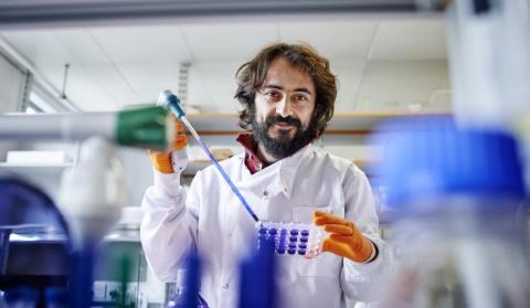 An Alzheimer's Society researcher in the lab