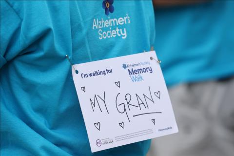 Memory Walk label for the walker's Gran 