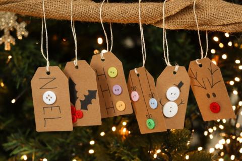 Gift tags decorated for christmas