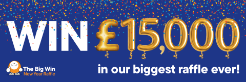 The Big Win New Year Raffle. Play to support those living with dementia. It's just £1 per chance.