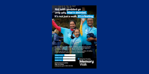 Memory Walk Event poster in Welsh