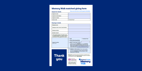Memory Walk match funding form