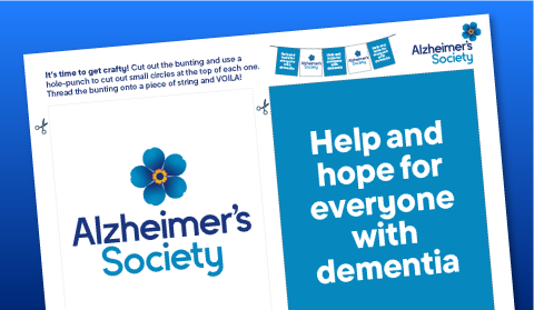 An example of Alzheimer's Society bunting
