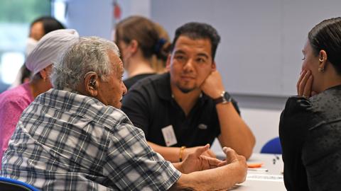Time for Dementia volunteers speaking with healthcare students