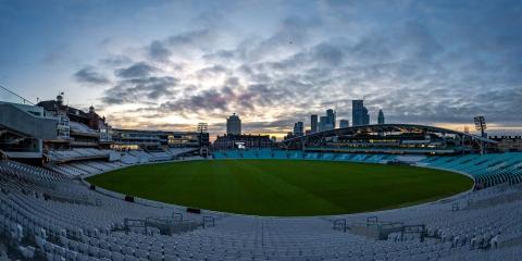 A panorama of a sports stadium