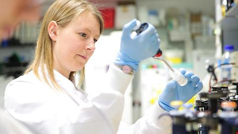 A researcher in the lab.