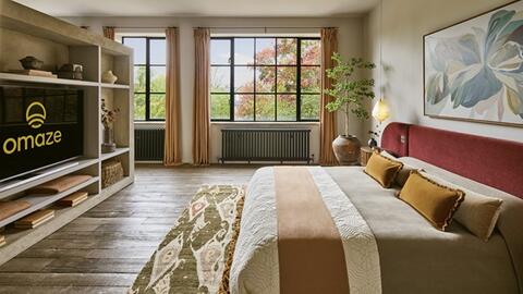 The master bedroom of the Omaze London house you can win, while raising money for Alzheimer's Society