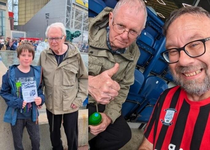 Two photos of Peter Kilgariff with loved ones
