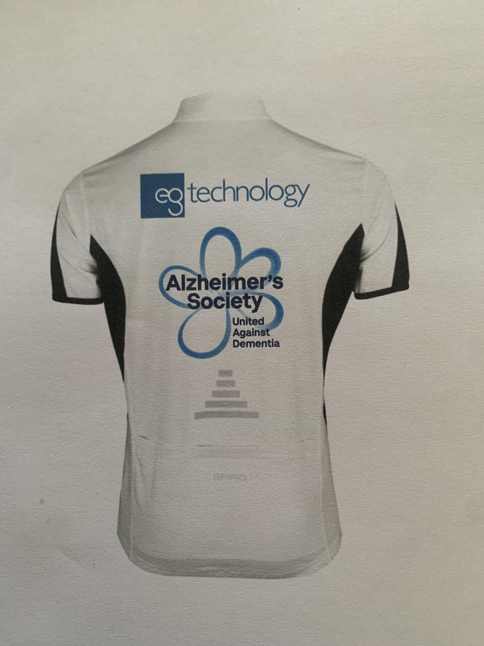 An Alzheimer's Society branded cycling top