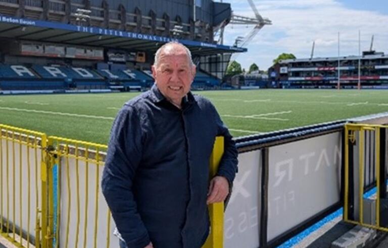Chris Griffiths in a football stadium