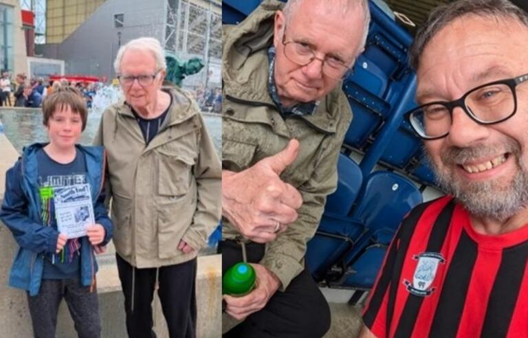 Two photos of Peter Kilgariff with loved ones